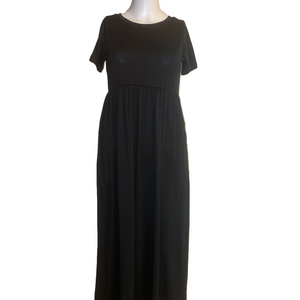 Gorlya black t shirt maxi dress 12Y NWT